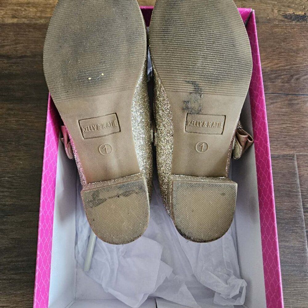 kelly katie girl dress heels size 1 Gold/PU - Picture 4 of 7